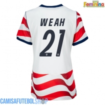 Camisa de time de futebol Estados Unidos Timothy Weah #21 Replicas 1º Equipamento Feminina Mundo 2026 Manga Curta